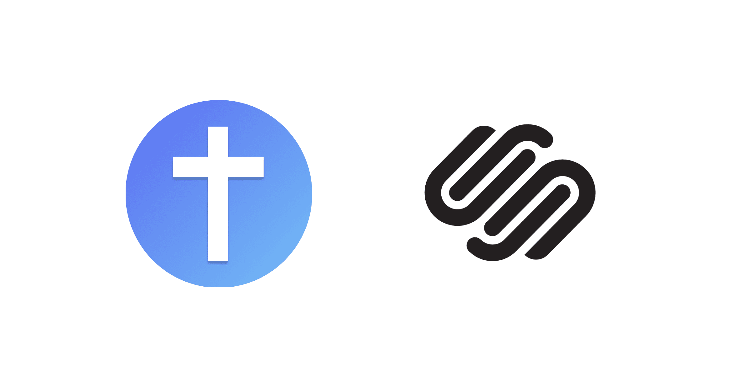 The Squarespace logo and the Faith Forward logo side by side