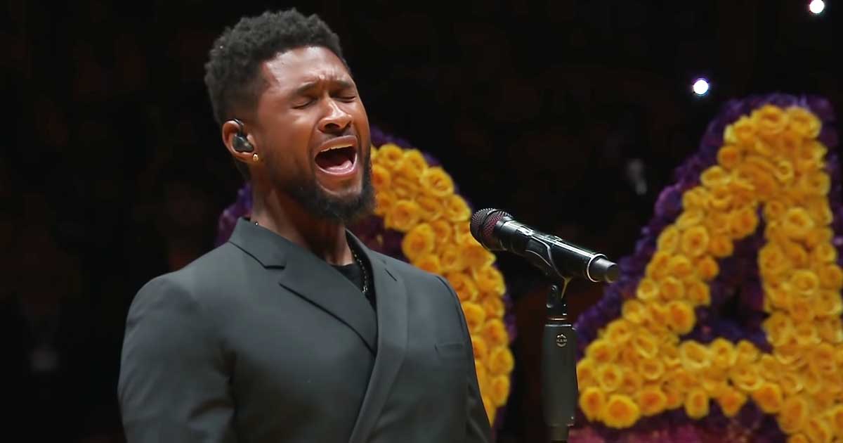 Usher Sings 'Amazing Grace' for Kobe Bryant at First Lakers Game