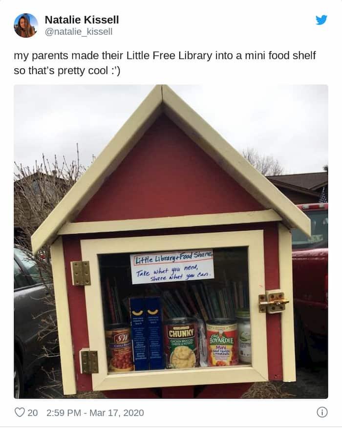 People Stock Their Little Free Libraries With Groceries