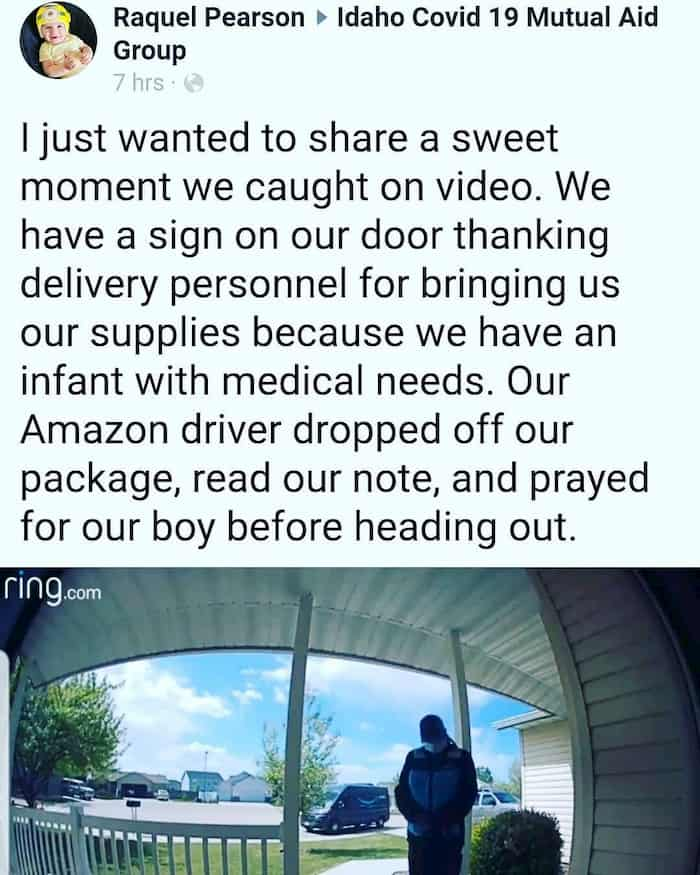 Amazon Delivery Driver Prays On Doorstep Of Family With High-Risk Baby