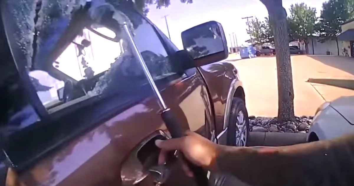 Spine Tingling Moment When Police Officer Rescues Infant Locked Inside