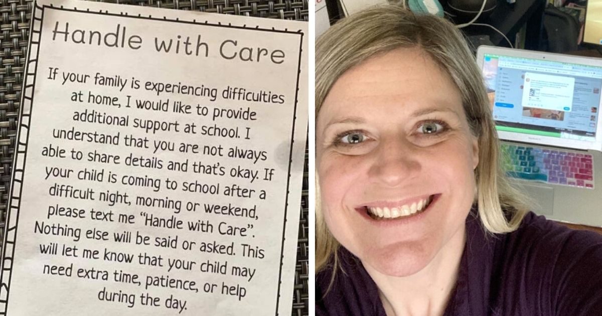 4thGrade Teacher Sends 'Handle With Care' Note To All Parents For A