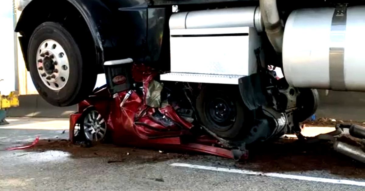 car-crushed-by-semi-truck-washington