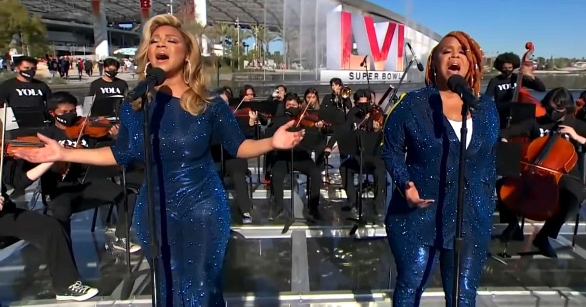 Gospel Duo Mary Mary Perform Soulful Rendition Of 'Lift Every Voice And  Sing' At Super Bowl 56