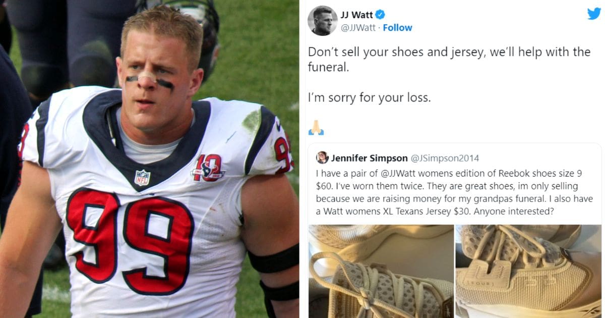 JJ Watt offers to help fan pay for grandfather's funeral so she