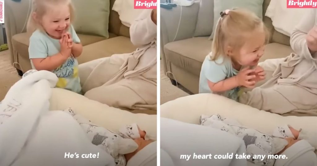 Big Sister Has Priceless Reaction To Meeting Her Baby Brother For The ...