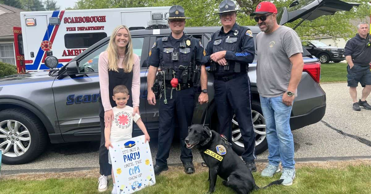 police show up to birthday party