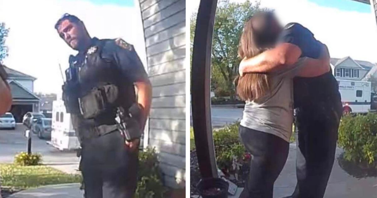 deputy comforts struggling woman