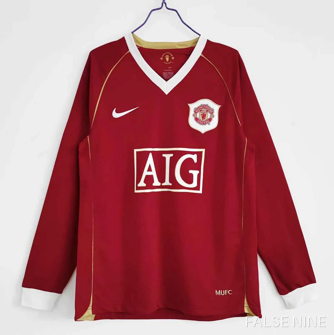 06/07 Manchester United home Long sleeved Retro Fan version, photo 1