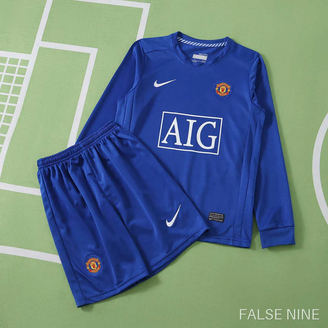08/09 Manchester United F.C. third retro Long sleeves Kids kit, photo 2