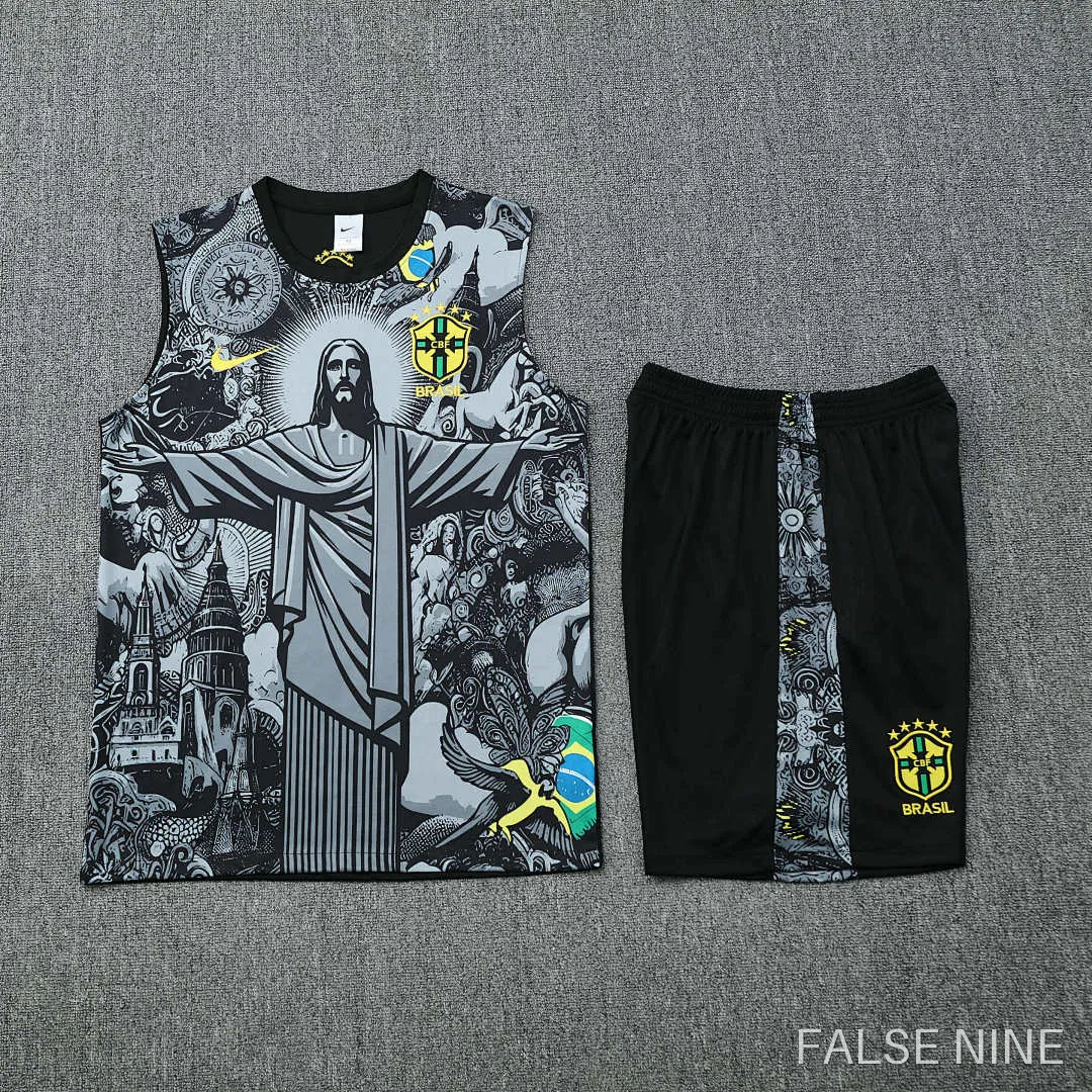 25/26 Brazil Jesus Training clothes suit vest Fan version, photo 5