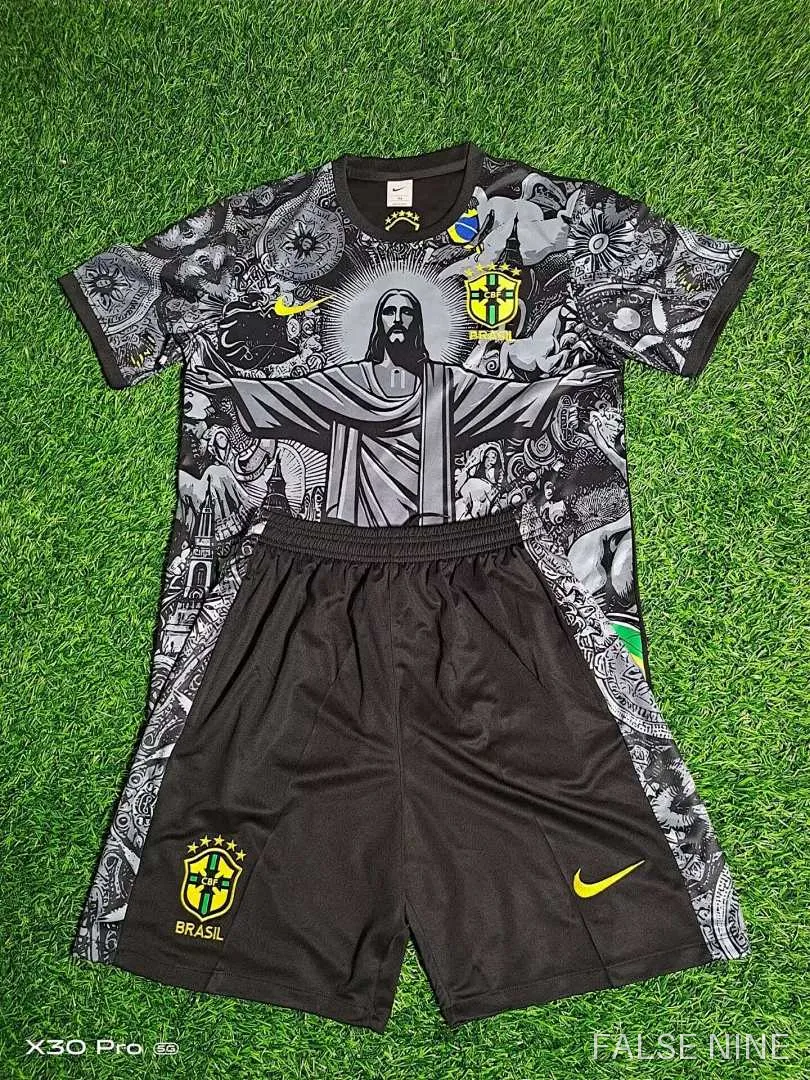 25/26 Brazil Jesus Training clothes suit Short sleeve Fan version, photo 3