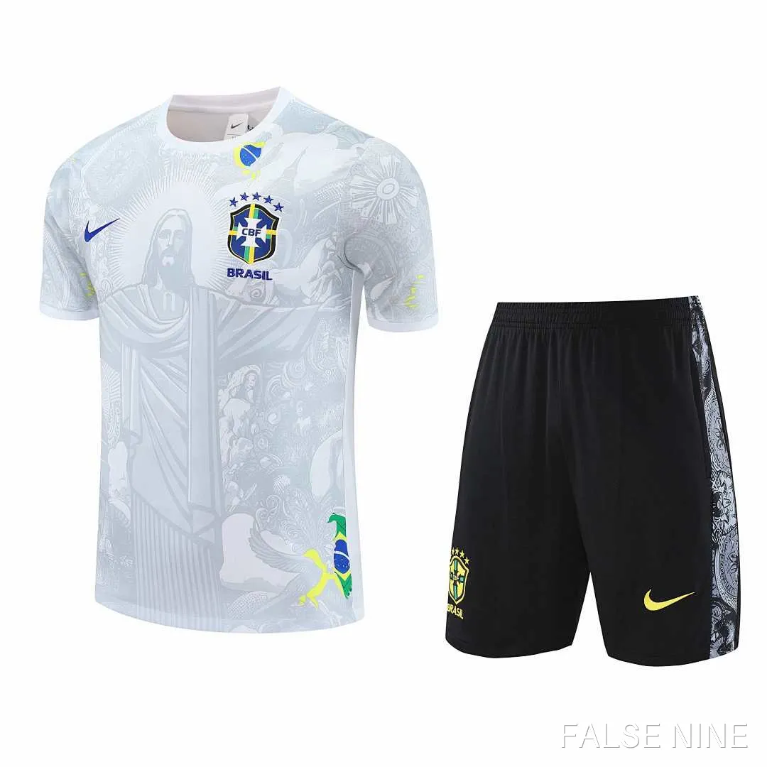 25/26 Brazil Jesus Training clothes suit Short sleeve Fan version, photo 6