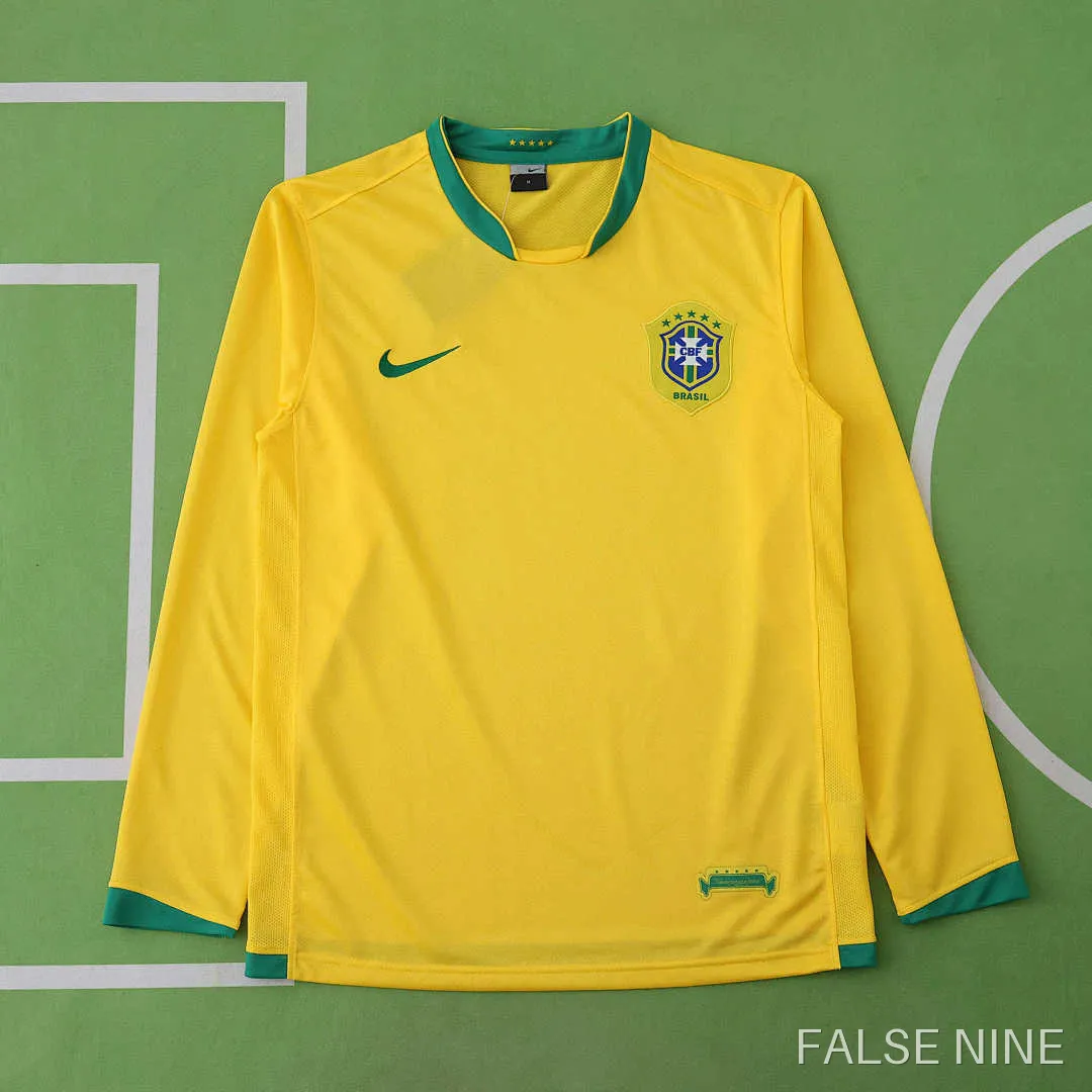 Brazil 2006 Home Long Sleeve Retro Jersey (Fan Version), photo 1