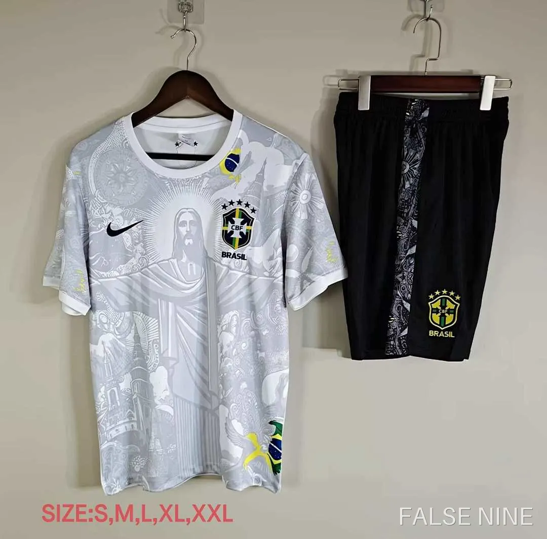25/26 Brazil Jesus Training clothes suit Short sleeve Fan version, photo 1