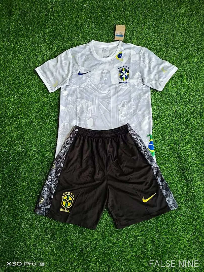 25/26 Brazil Jesus Training clothes suit Short sleeve Fan version, photo 3