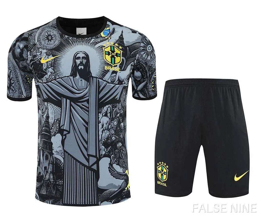 25/26 Brazil Jesus Training clothes suit Short sleeve Fan version, photo 15