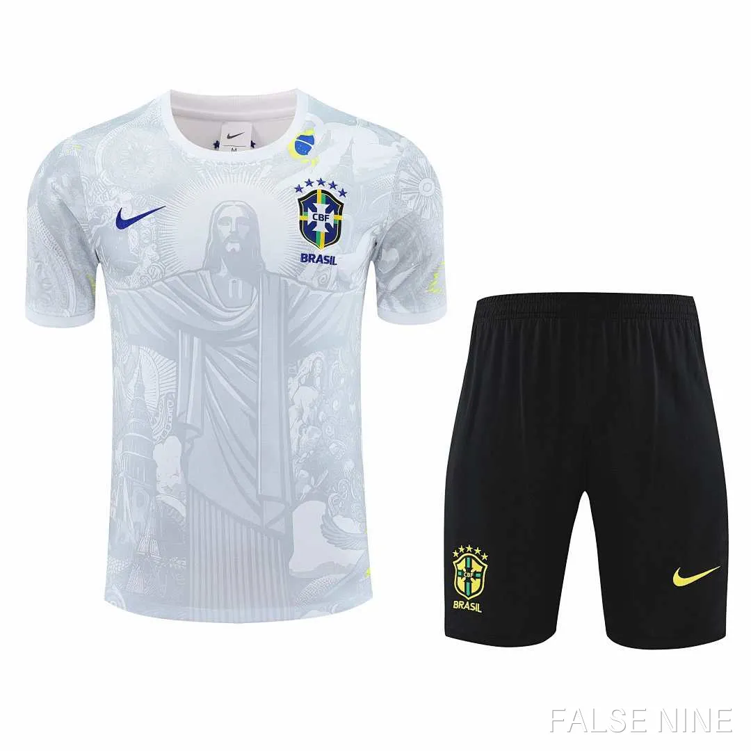 25/26 Brazil Jesus Training clothes suit Short sleeve Fan version, photo 5