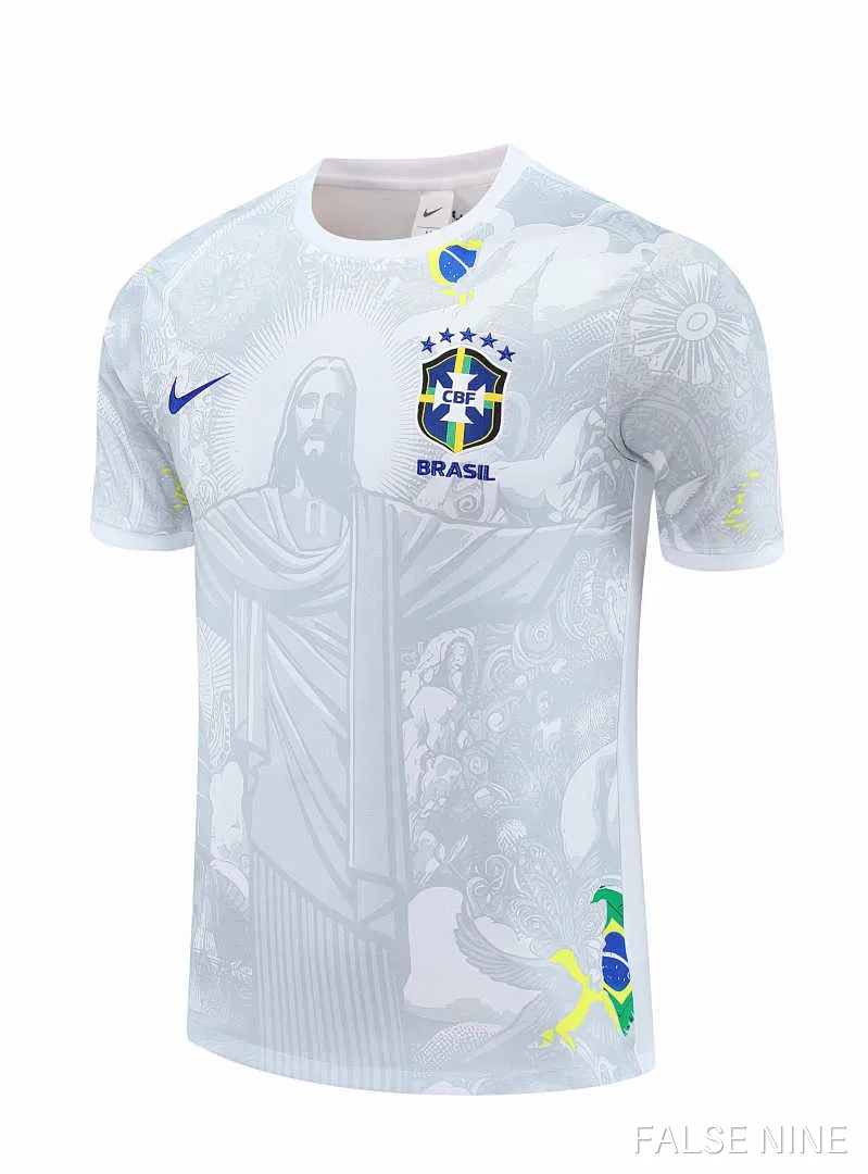 25/26 Brazil Jesus Training clothes suit Short sleeve Fan version, photo 11