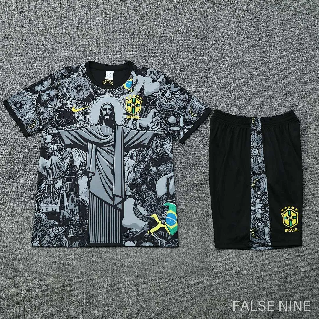 25/26 Brazil Jesus Training clothes suit Short sleeve Fan version, photo 10
