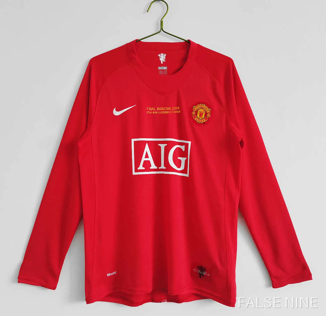 Manchester United 07/08 Home Long Sleeve Retro Jersey (Fan Version), photo 1