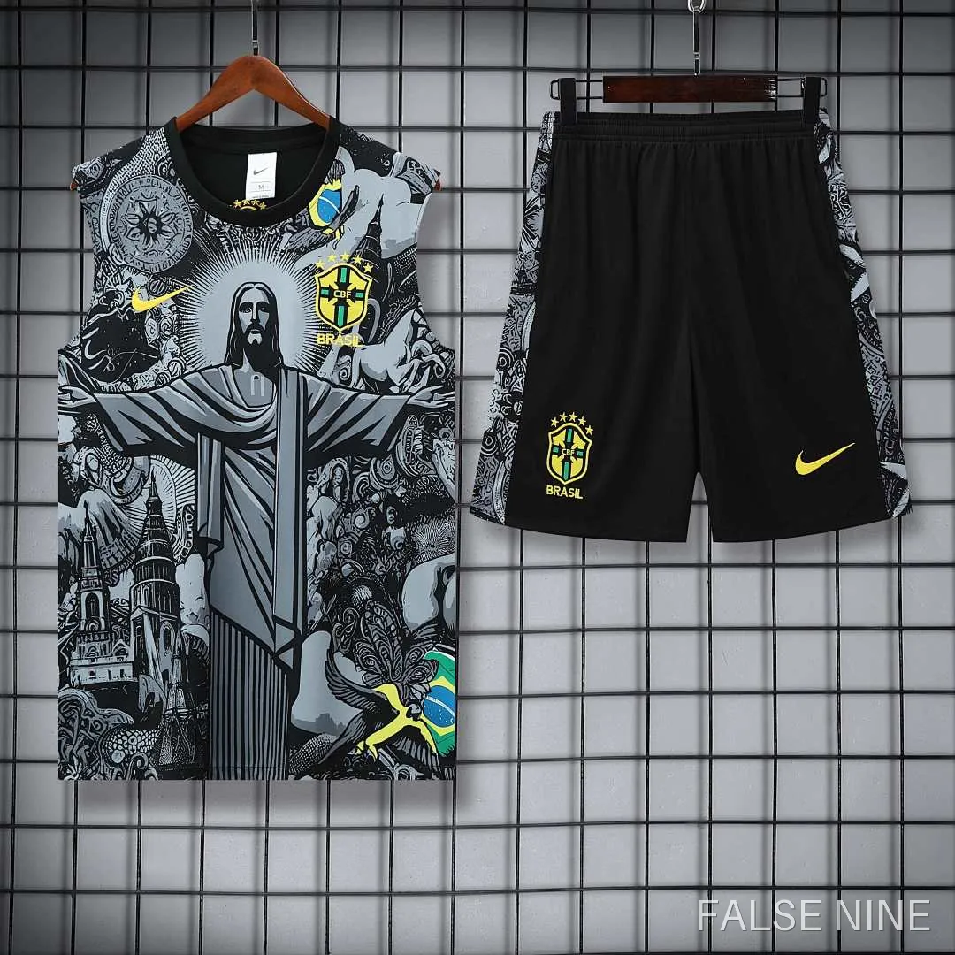25/26 Brazil Jesus Training clothes suit vest Fan version, photo 24