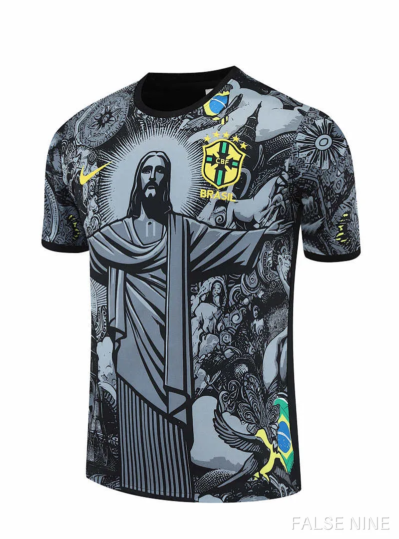 25/26 Brazil Jesus Training clothes suit Short sleeve Fan version, photo 18
