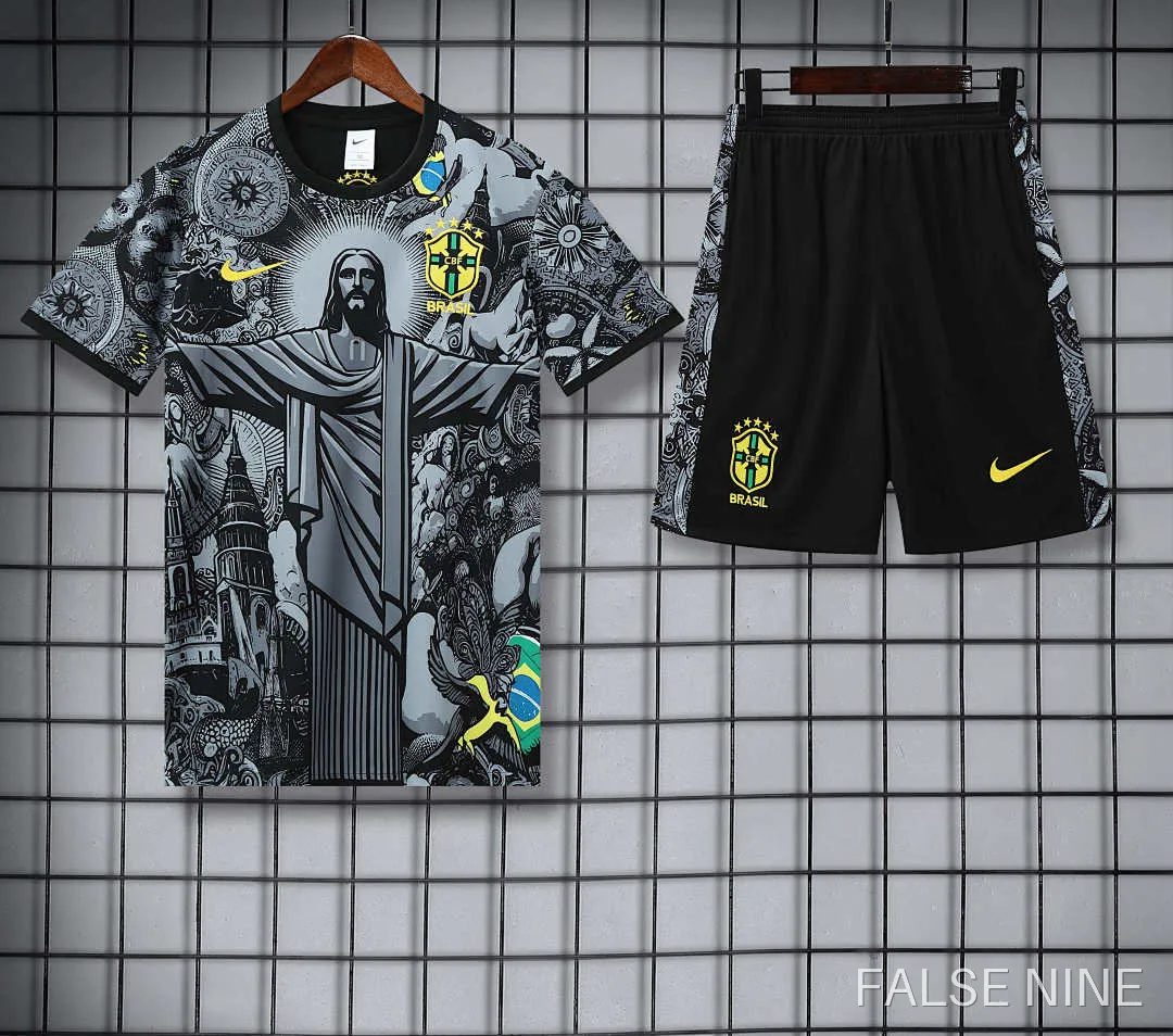 25/26 Brazil Jesus Training clothes suit Short sleeve Fan version, photo 23