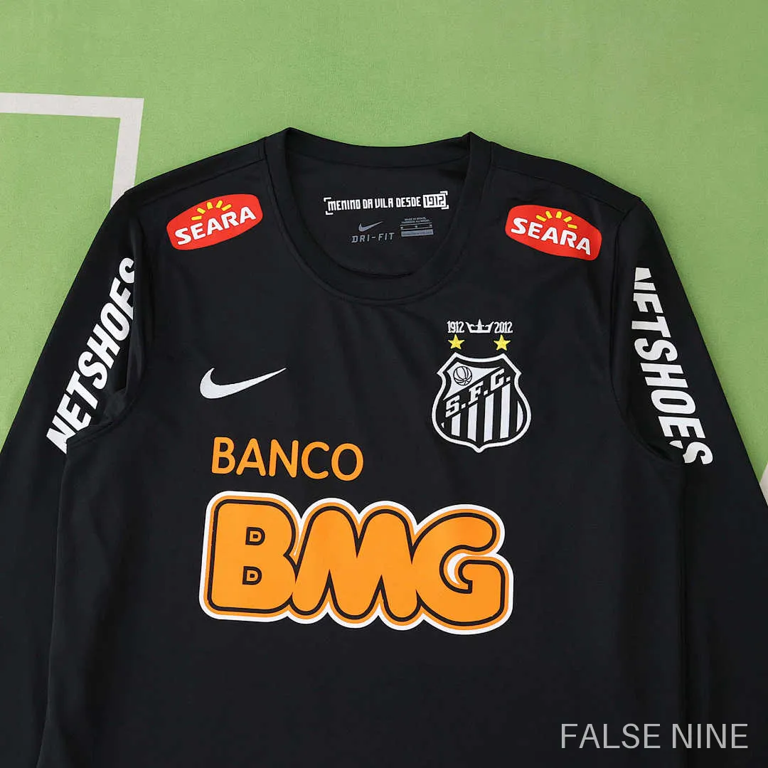12/13 Santos FC black Long sleeved retro Fan version, photo 2