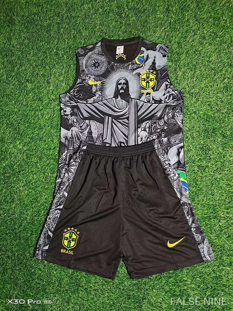 25/26 Brazil Jesus Training clothes suit vest Fan version, photo 3