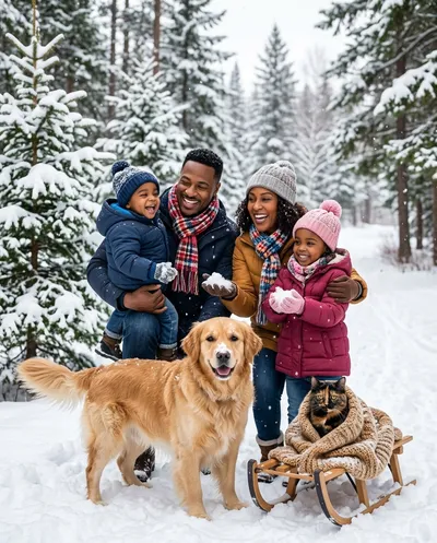 Snow Day Family Pets