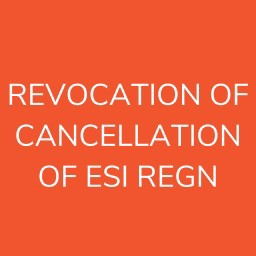 REVOCATION OF CANCELLATION OF ESI REGN