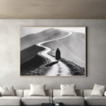 طريق الصمت الطويل – The Long Silent Path Black & White Art Print