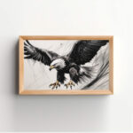 قوة النسر – The Power of the Eagle Black & White Dynamic Art Print