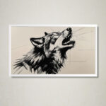 صوت الحرية – The Call of Freedom Wolf Sketch Art Print