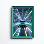 لوحة فنية رقمية – Electric Dream Motion | الفن المستقبلي للسيارات الذكية