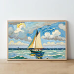 أشرعة تحت الشمس – Sunlit Sails Impressionist Art Print