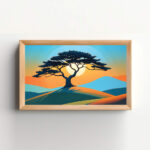 شجرة الغروب – Sunset Harmony Tree Art Print