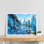 مدينة الزجاج المستقبلية – Futuristic Glass Cityscape Art Print