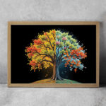شجرة الفصول الأربعة – Four Seasons Tree Digital Art Print