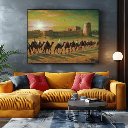 قافلة عند أسوار واحة الأحساء – Al-Ahsa Caravan Passage