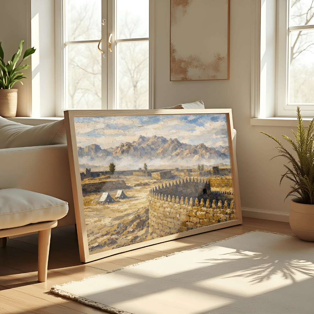 KSA 128-2025 أسوار قصر برزان – Barzan Palace Walls | Saudi Najdi Heritage Digital Art - الصورة 1