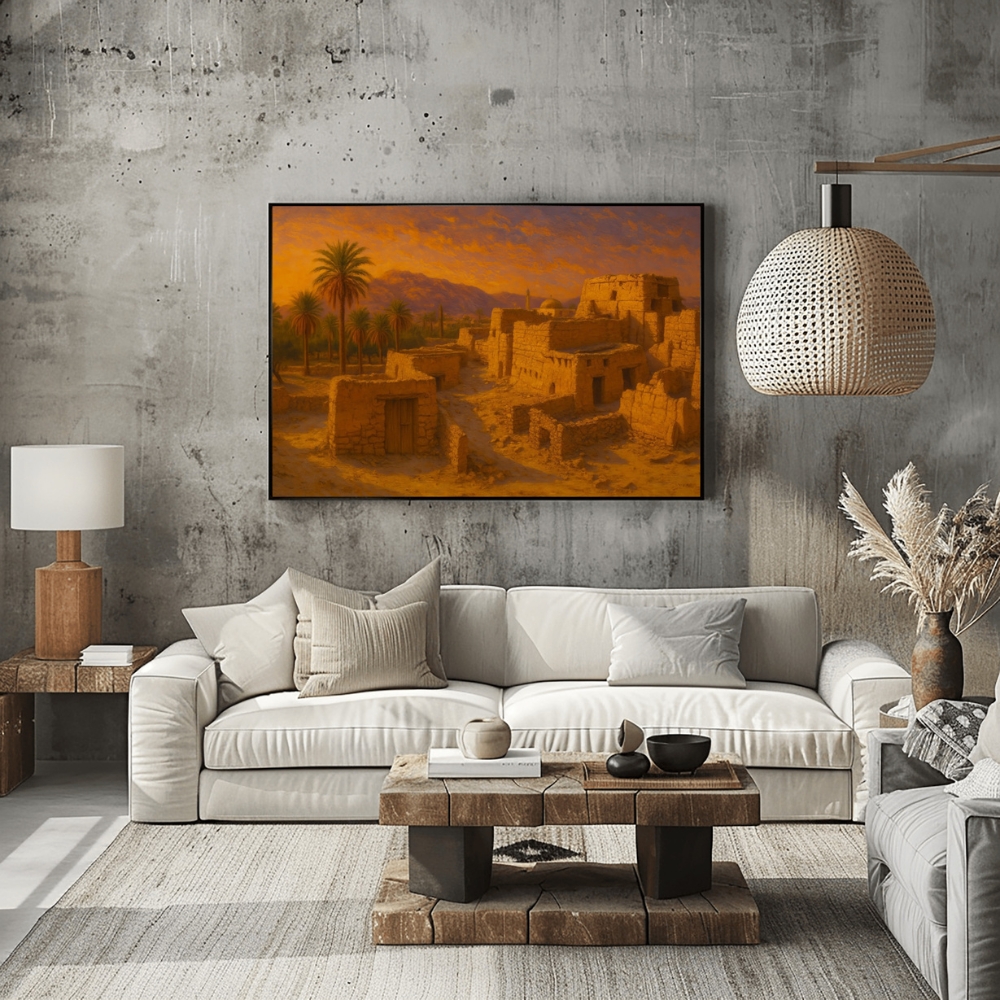 KSA 156-2025 قرية واسط التراثية عند الغروب – واحة الطين والنخيل في بيشة | Wasit Heritage Village at Sunset – Bisha - الصورة 1