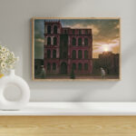 قصر الطائف التاريخي عند الغروب – Old Taif Heritage Palace at Sunset (Archival Hijazi Architecture • Digital Revival)