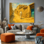 زقاق الذاكرة الكويتية (خطوات الصباح) – Old Kuwaiti Alleyway | Urban Heritage Digital Art