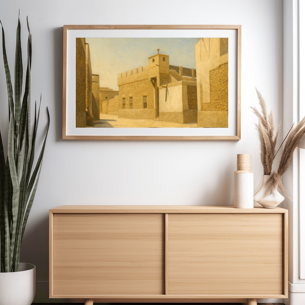 KWT 4-2025 فريج كويتي قديم – Old Kuwaiti Neighborhood Alley | الفن الرقمي للعمارة التراثية. - الصورة 1