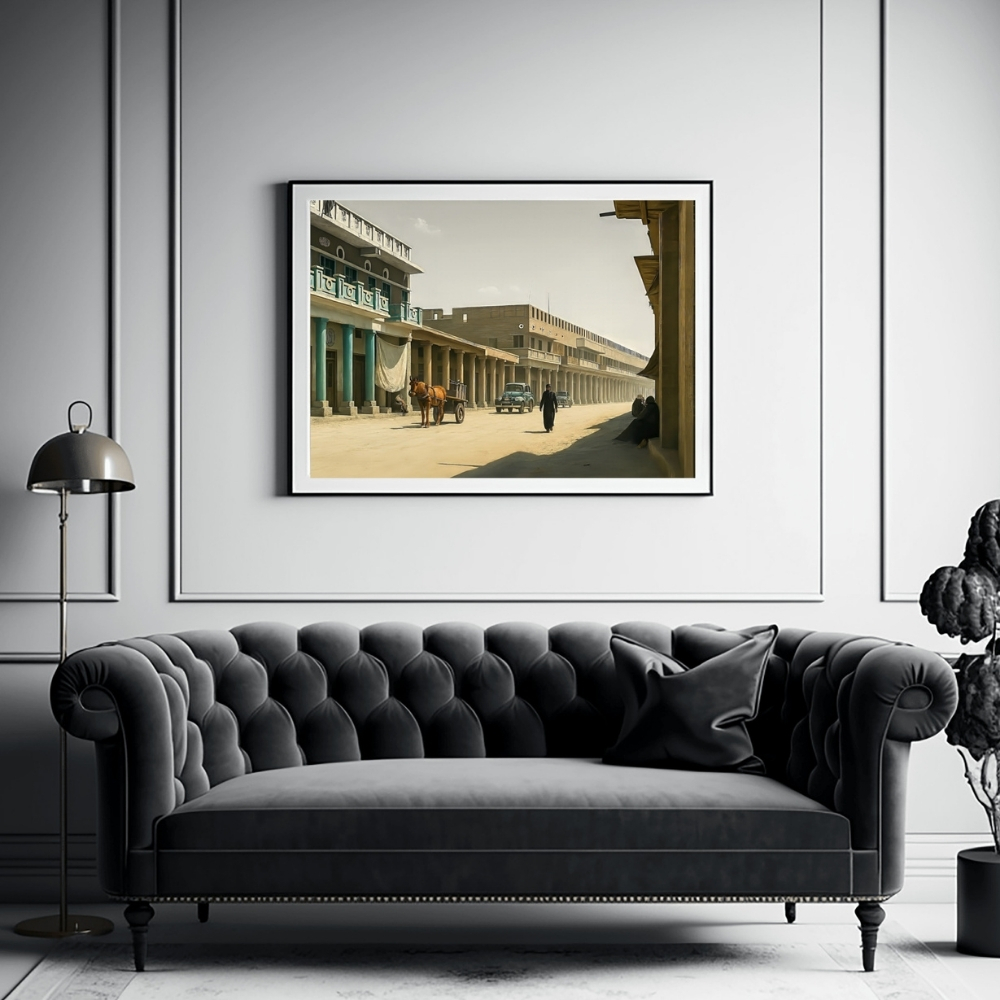 KWT 63-2025 الشارع التجاري في مدينة الكويت | Kuwait Colonnaded Street – Vintage Urban Architecture - الصورة 1