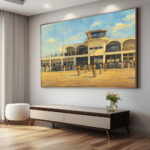 مطار دبي في الستينيات: بوابة العالم الأولى – Dubai International Airport 1960s Heritage Art Vintage Gulf Aviation | Digital Restoration Wall Art