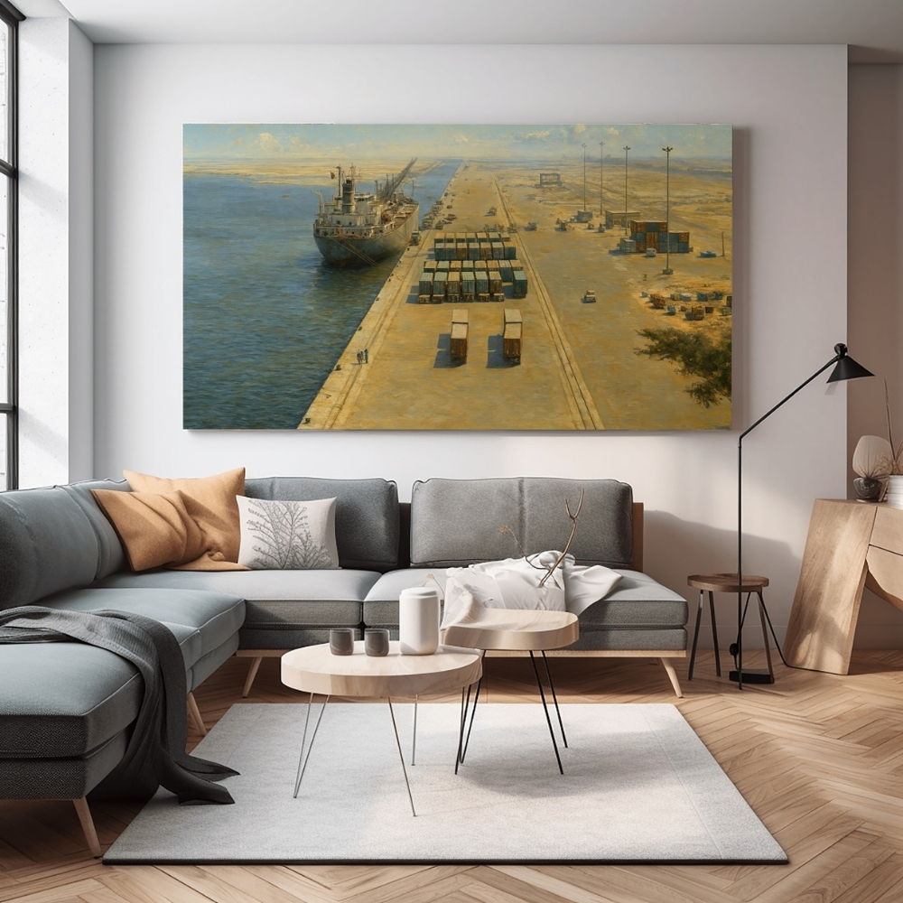 UAE 14-2025 ميناء جبل علي: حين بدأت دبي تنظر إلى البحر أبعد – Jebel Ali Port, The First Steps Toward the World Dubai Maritime Heritage Digital Art - الصورة 1