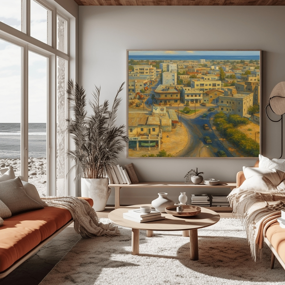 UAE 27-2025 شوارع دبي قبل التحوّل – Dubai Streets Before the Transformation (1950s) Vintage Urban Gulf Scene | Digital Heritage Restoration Art - الصورة 1